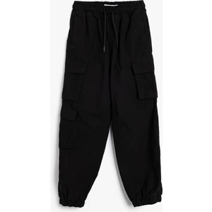 Jogger Paraşüt Pantolon Cepli Beli Bağlamalı Pamuklu