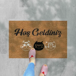 M&H Quality Hoş Geldiniz Yazılır Temalı Coco Görünümlü Dekoratif Dış Kapı Önü ve Iç Mekan Paspası
