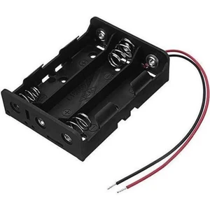 - 5 Adet - 3 Lü Aa Kalem Pil Kutusu Yuvası 4.5V Kablolu Kalem Pil Tutucu