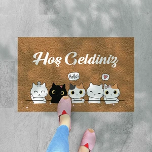M&H Quality Yavru Kedicikler Temalı Coco Görünümlü Dekoratif Dış Kapı Önü ve Iç Mekan Paspası