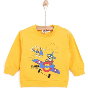 Basic Az Şardonlu Helikopter Baskılı Sweatshirt Erkek Çocuk