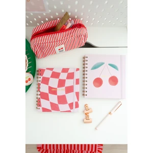 Matt Notebook 15 x 15 cm Kare 2'li Set Spiralli Süresiz Planlayıcı Ajanda ve Defter Kiraz