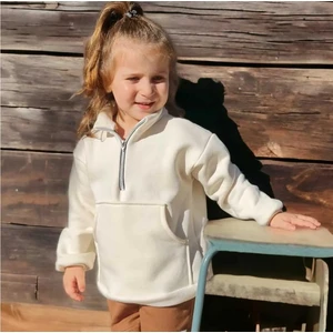 Bebeğime Çorap Unisex Fermuarlı Dik Yaka Kanguru Cepli Çocuk Çocuk Sweatshirt