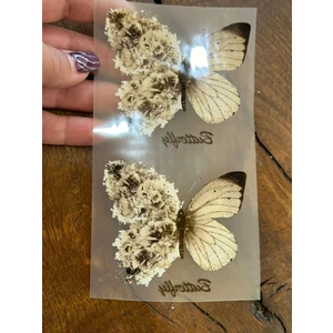 Gönülden Tasarım 2 Adet Ütü Ile Yapışan  Çiçekli Kelebek Transfer Baskı Arma 8x7 cm