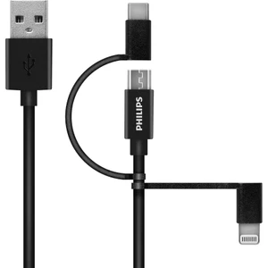 Mfı Apple Lisanslı Apple iPhone 15 Pro Max 3in1 Micro Usb-Lightining-Type-C Hızlı Şarj ve Data Kablosu 2m Siyah DLC3106T