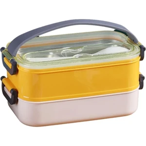 Bento 1600 ml Lunchbox Yeni Koleksiyon 2 Katlı Çelik Sefer Tası Yemek Kutusu