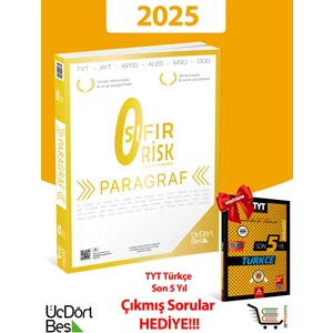 345 Paragraf Sıfır Risk 2025 Model Son 5 Yıl Tyt Türkçe Çıkmış Sorular Hediyeli!