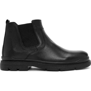 Erkek Siyah Fermuarlı Deri Casual Bot 24WFD6805FT