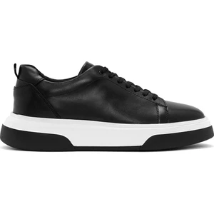 Erkek Siyah Bağcıklı Kalın Tabanlı Sneaker 24WFD681518