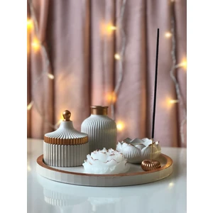 The Lavender Candle Bronz Detaylı Set
