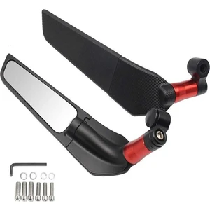 Motosiklet Gidon Kanat Ayna Unıversal Model 360 Derece Dönebilen Motor Gidon Kanat Ayna Red