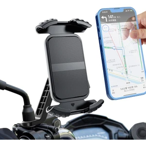 MT27 Kilit Sistemli Ayna Bağlantılı Motosiklet Telefon Tutucu Yatay ve Dikey Kullanılır