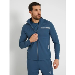 Erkek Fermuarlı Sweatshirt-Mavi