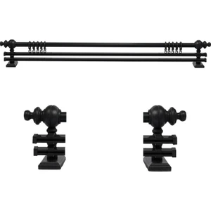 Çift Raylı Ahşap Rustik Perde Askısı - 175 cm