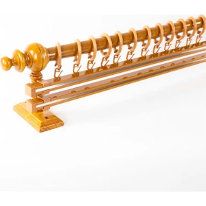 Çift Raylı Ahşap Rustik Perde Askısı - 100 cm