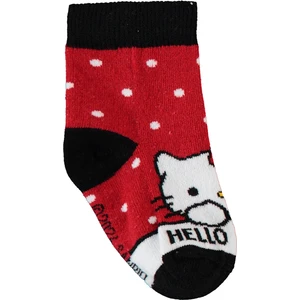 Hello Kitty Kız Çocuk 3'lü Soket Çorap Kırmızı