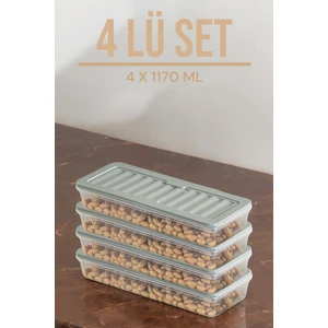 Ny Home 4'Lü Set 1170  Ml Freshbox Mikrodalga Ve Difrize Uygun Saklama Kabı Gri