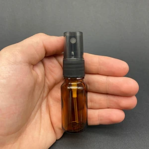 10 ml Amber Cam Şişe Siyah Spreyli ,  10CC Kahverengi Spreyli Boş Şişe x 6 Adet