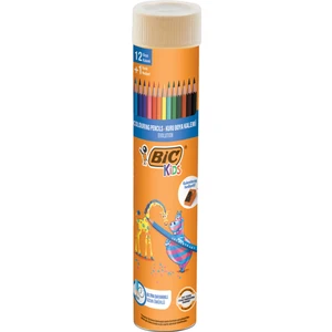 Bic Kuru Boya Kalemi 12'li Metal Tüp Kıymık Oluşturmaz Çiğnemeye Karşı Dayanıklı Kolay Açılır +1 Renk Hediyeli