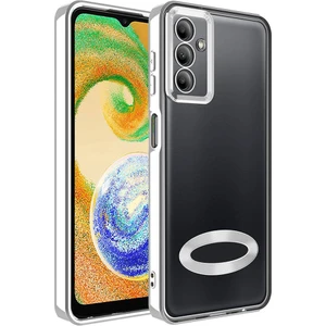 Galaxy A05S Uyumlu Ekran Koruyucu + Kılıf Kamera Lens Korumalı Logo Gösteren Kenarları Renkli Arkası Şeffaf Sararmaz Kılıf