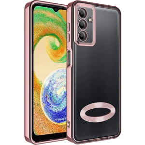 Galaxy A05S Uyumlu Ekran Koruyucu + Kılıf Kamera Lens Korumalı Logo Gösteren Kenarları Renkli Arkası Şeffaf Sararmaz Kılıf