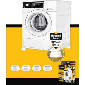 Çamaşır Makinesi Titreşim ve Ses Önleyici Kaydırmaz Ayak 4 Lü Set Beyaz Renk