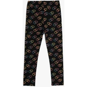 5WKG40055AK Koton Kız Çocuk Tayt Siyah Desenli