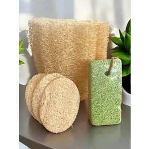 Aslancan Natural Shop 3 Lü Set,kabak Lifi Vücut,kabak Lifi Yüz,topuk Taşı Vücut Bakımı