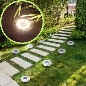 8 Ledli Solar Güneş Enerjili Işık Bahçe Dekor Aydınlatma Lambası 4 Adet Disklight