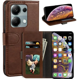 M.TK Moveteck Xiaomi Redmi Note 13 Pro 4g Kılıf 360 Tam Kaplar Deri Dokulu Kapaklı Kartvizit Bölmeli Cüzdan Standlı Kartlıklı