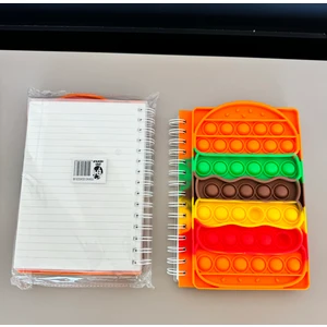 Turuncu Renk Pop It Bubble Notebook Popit Defter Renkli eğlenceli spiralli Okul Defteri