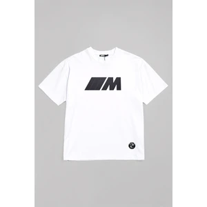 Bmw Logolu ve M Baskılı Unisex Oversize Pamuklu T-Shirt