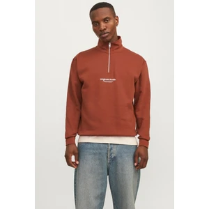 Jack & Jones Jorvesterbro Sweat Quarter Zıp Hn NOOS12241777 Kiremit