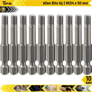 Allen Bits Uç Hex4 x 50 mm 10 Adet