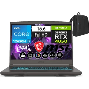 Msi Thin A15 12.nesil Core I7 12650H 24GB 512GB SSD 6GB/RTX4050 WINDOWS11PRO 15.6" 144 Hz Fhd IPS Taşınabilir Bilgisayar B12VE-1891XTRW41+WEBLEGELSINÇANTA