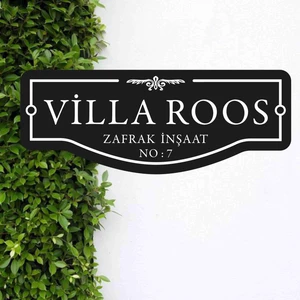 Zafrak Reklam Villa - Mülk Apartman Isimliği - Apartman Tabelası Alümünyum 80X30 cm