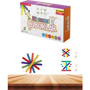 Renkli Çubuklar Görev Kartlı El ve Göz Koordinasyonu Eğitici Kutu Oyunu