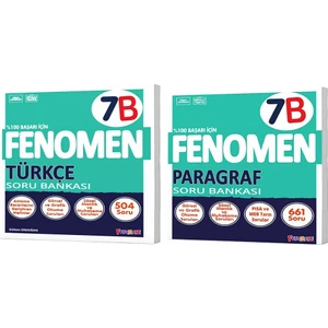 Fenomen Yayınları Okul 2025 7. Sınıf Türkçe + Paragraf B Serisi Soru Seti 2 Kitap