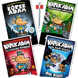 Köpek Adam 1 - Köpek Adam 2 - Köpek Adam 3 - Köpek Adam 4 - Dav Pilkey + Tükenmez Kalem
