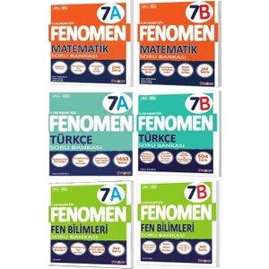 Fenomen Okul 2025 7. Sınıf Matematik + Türkçe + Fen A + B Serisi Soru Seti 6 Kitap