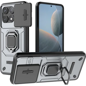 Poco F6 Pro Halka Standı Zırh Kamera Koruması Cep Telefonu Kılıfı (Yurt Dışından)