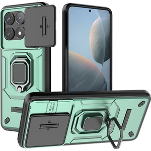 Poco F6 Pro Halka Standı Zırh Kamera Koruması Cep Telefonu Kılıfı (Yurt Dışından)