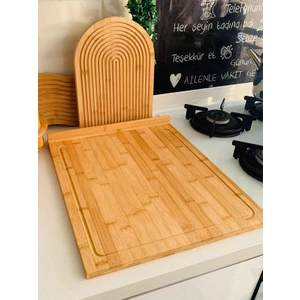 Senin Dükkanın Tezgah Üstü Bambu Kesim Tahtası - Sunum Tahtası 39 cm x 46 cm