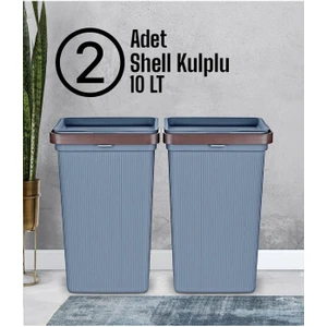 2 Adet Shell Kulplu 10 Lt Çok Amaçlı Oyuncak Düzenleyici Hobi Kutu Çamaşır Sepeti
