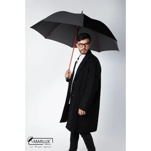 8 Fiber Telli Rüzgara Dayanıklı Otomatik Özel Tasarım Protokol Şemsiye Siyah Kırmızı MPR2008