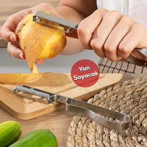 16563-9 Çok Amaçlı Paslanmaz Metal Yan Soyacak - Meyve Sebze Soyacağı Patates Havuç Soyacak