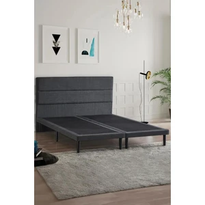Niron Yatak Niron Slim Baza ve Başlık Takımı 180X200 Çift Kişilik Gri Kumaş Kaplı Metal Karyola ve Başlık Seti