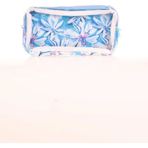 Transparent Spring Kalem Çantası Blue Flowers K2614