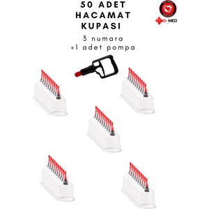 3 Numara Hacamat Kupası 50 Adet + 1 Adet Pompa