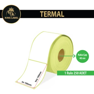 King Label Termal Barkod Etiket 100 x 150 1 Rulo 250 Sarım